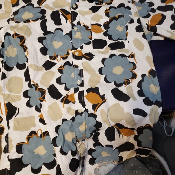 Men's Patterned Button-Up Shirts - Blue and Floral - Picture 5 of 6